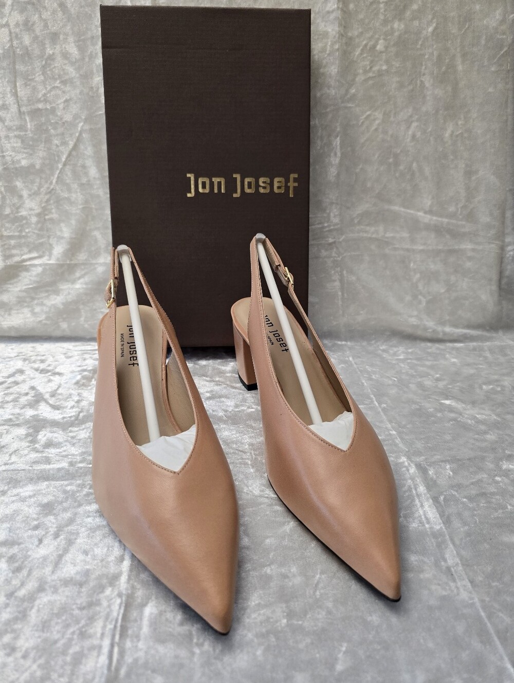 Jon Josef (Wanda Nude Leather) Women's Pointed Slingback Pumps